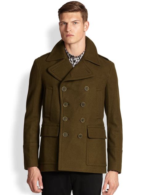 Burberry pea coats men